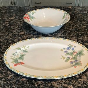 JULIE POPLE COUNTRY FRUIT COLLECTION BOWL AND PLATTER SET